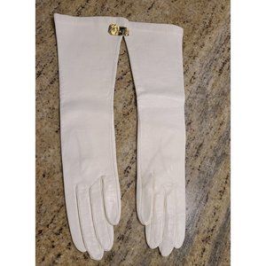 New! Vintage Size XS S 6 White Soft Leather Silk Lined Formal Opera 14" Gloves